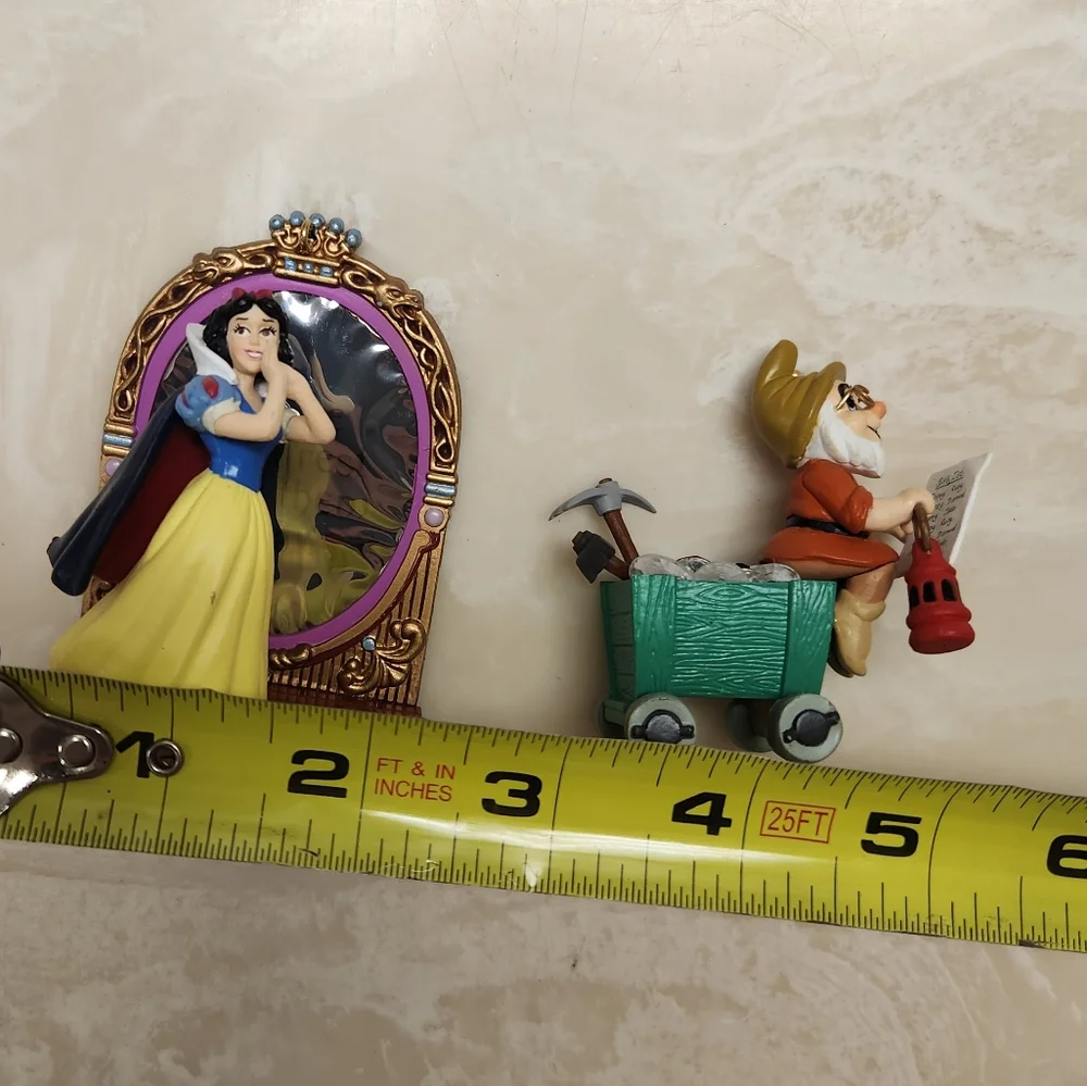 2 Enesco Snow White & the Seven Dwarfs Christmas Ornaments